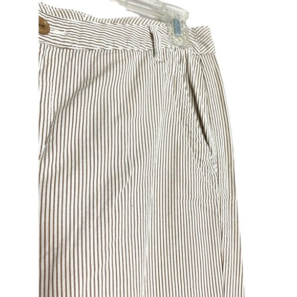 Christopher and Banks Womens Size 6 Beige White Striped Pants Straight Leg - Picture 2 of 4